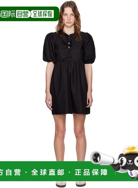 1h可退 香港直邮潮奢 GANNI 甘尼 女士 黑色 Tie String 连衣裙 F