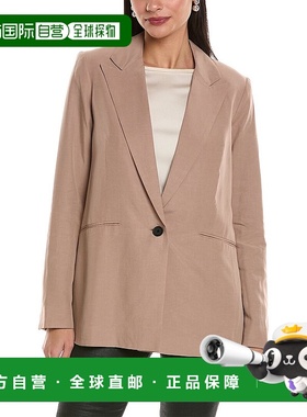 自营 all saintsAllSaints Deri Lyn亚麻混纺运动夹克-棕色 美国