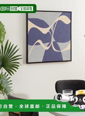 自营 Safavieh In Motion 裱框墙艺术 - 蓝色/象牙色 美国奥莱直