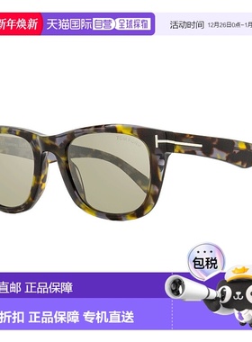 自营 Tom Ford男式肯德尔闪光太阳镜TF1076 55L蓝色哈瓦那54mm-55