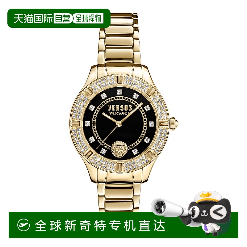 自营versus versace广东道水晶手表 - 金色/ip 黄金/黑色 【美国