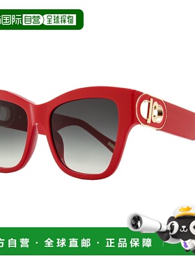 自营 Just Cavalli女式方形通道标志太阳镜SJC037 06XX红色54mm-0