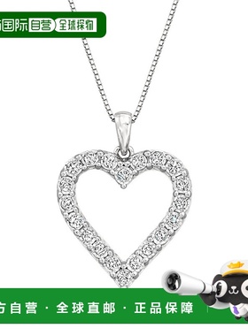 Ross-Simons Diamond Open-Space Heart Pendant Necklace in Ste