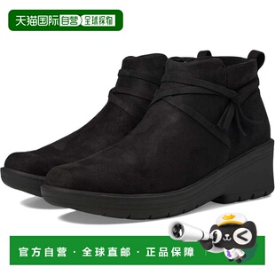 自营Women's Bzees Blaine Boots Black Round Toe Wedge Heel An
