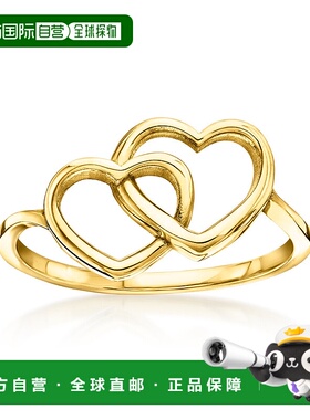 自营 Ross-Simons Italian 14kt Yellow Gold Interlocking-Heart