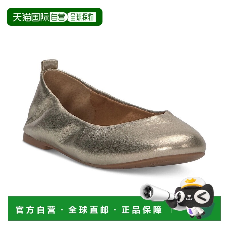 自营Lucky Brand Emmielou Ballet Flats Womens Gold Leather Sl
