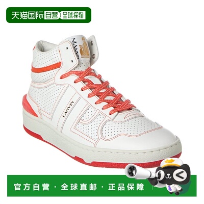 自营LANVIN Clay Leather High-Top Sneaker - white 美国奥莱直