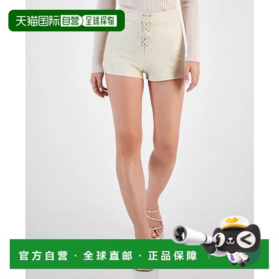 自营Guess Marissa Lace-Up Shorts Womens  Beige Faux Leather