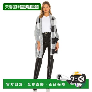 Poncho女式 Dahl ML白色黑色格子针织连帽毛衣舒适JDM2 Bella 自营