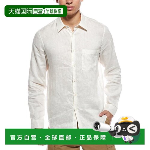 自营Theory Irving Relaxed Linen Shirt - white 美国奥莱直发