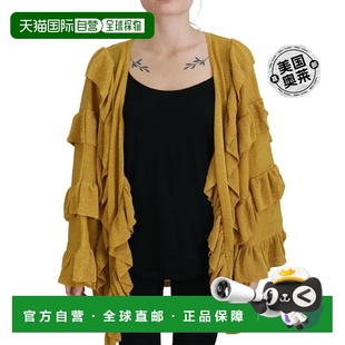 长袖 荷叶边女式 金色 Aniye 美国奥莱直发 毛衣 女式 自营 开衫