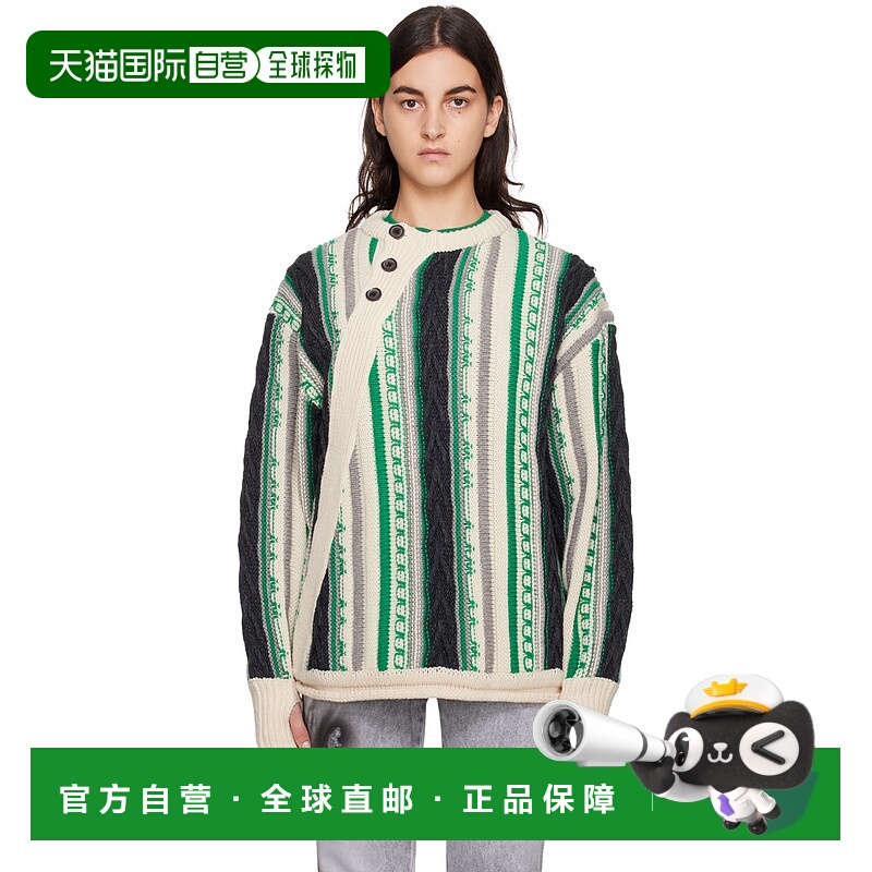 1h可退 香港直邮潮奢 ADER Error 女士 绿色纽扣毛衣 BLAFWLK01IV