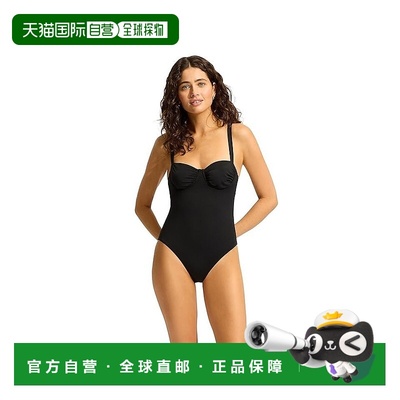 自营Seafolly Eco Collective Swimsuits Womens Black Ruched Un