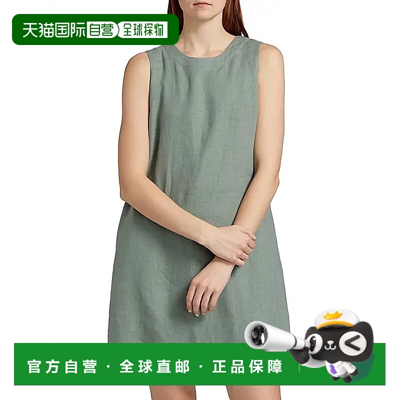 自营xirenaRobyn Linen Shift Mini Dress In Sagebrush - sagebr