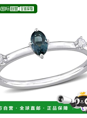 自营 mimi & max1/3 CT TGW 椭圆形伦敦蓝色托帕石和白色托帕石可
