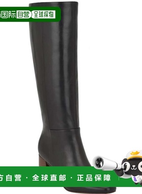 自营Calvin Klein Arista Boots Women's Black Leather Block He