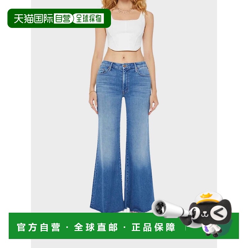 自营motherThe Roller Fray Work Hard Play Hard Jean In Blue -