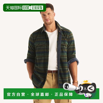 自营Nautica Mens Big & Tall Printed Nautex Fleece Shirt - na