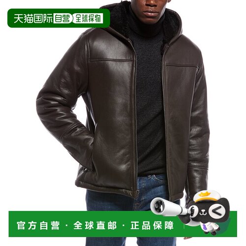自营Vince Shearling Hooded Jacket - Brown 外套美国直发奥莱