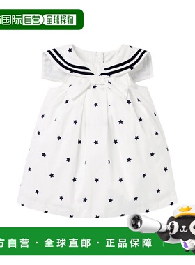 自营janie and jack珍妮和杰克明星水手连衣裙-白色 美国奥莱直发