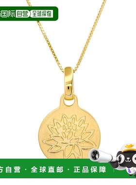 自营 max + stone14K 黄金 925 纯银莲花吊坠项链，18 英寸链 -