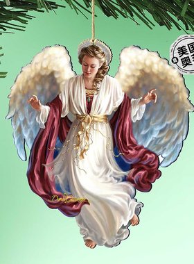 Designocracy 地球上的和平天使木饰品 2 件套 Dona Gelsinger 假