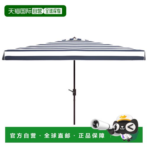 自营safaviehElsa Fashion Line 6.5 X 10 Ft 长方形雨伞 - 海军/