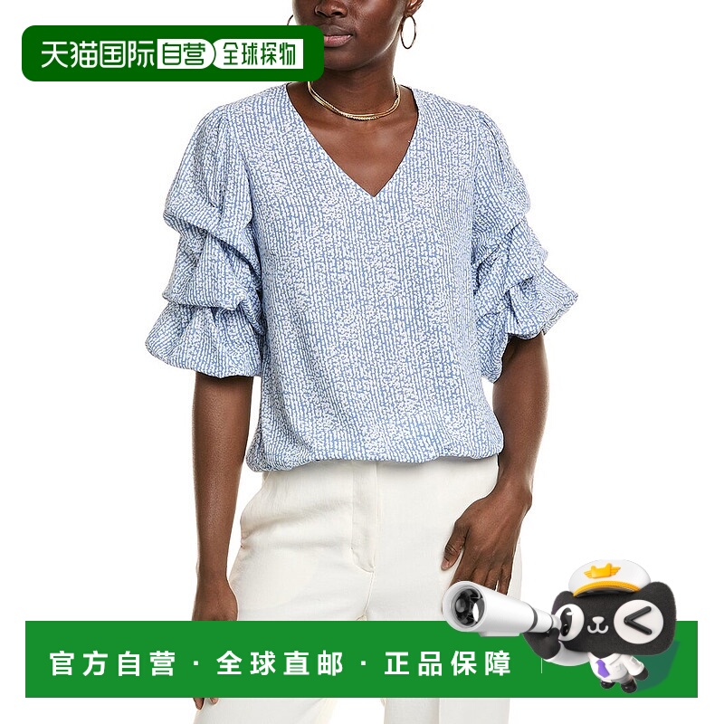自营 Vince Camuto灯笼袖上衣-蓝色 女装【美国奥莱】新款直发