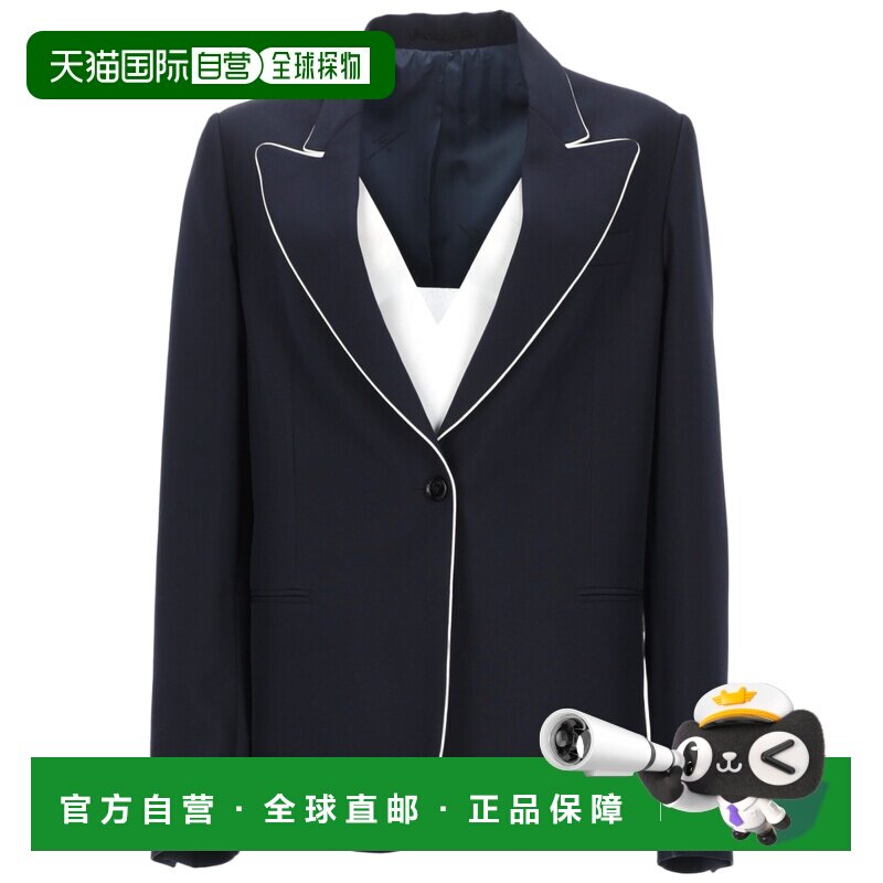 自营golden goose合身剪裁的海军蓝西装外套，配以对比鲜明的白色