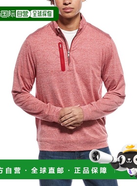 自营Cutter & Buck Stealth 1/4-Zip Pullover - red 美国奥莱直