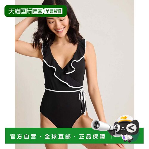 自营Women's Tommy Bahama Island Cays Cabana Swimsuit Black W