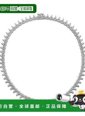 自营 GENEVIVE 纯银透明立方氧化锆簇状网球项链 - 银白色 美国奥