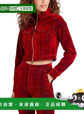 自营cinq a sept五到七牛仔玛丽莉夹克-红色 美国奥莱直发