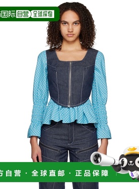 1h可退 香港直邮潮奢 Paria Farzaneh 女士 蓝色拉链胸衣 PFT0072