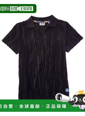 自营Scotch & Soda Towelling Jacquard Polo Shirt - black 美国