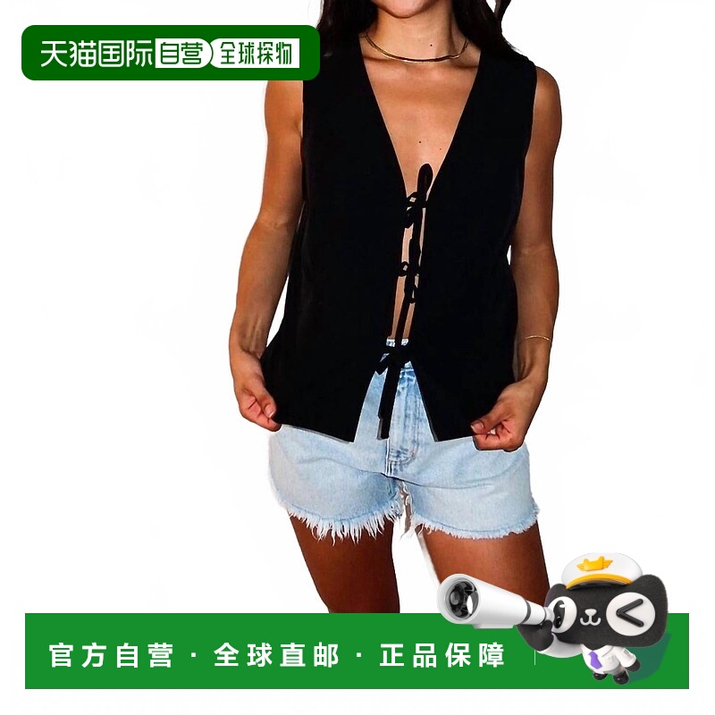 自营keepsakeTied And True Tank Top In Black - black 美国奥莱