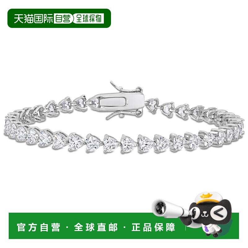 自营mimi & max10 CT TGW 纯银白色蓝宝石网球手链 - 白色 美国奥图片