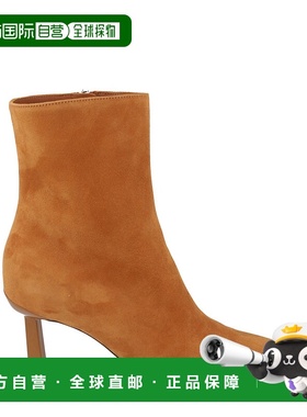 自营salvatore ferragamoJana Suede Booties - camel 美国奥莱直