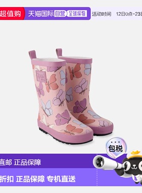 自营deux par deuxRain Boots in Natural Rubber Pink Butterfly