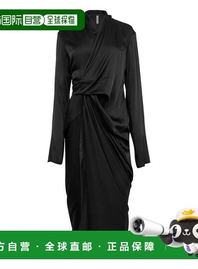 美国直邮RICK OWENS - Women Charmeuse Wrap Dress连衣裙
