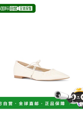 自营 Sam Edelman Bri J1313L2100女式现代象牙色皮革芭蕾平底鞋F