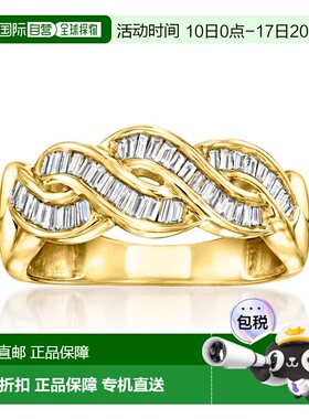 自营Ross-Simons Baguette Diamond Twisted Ring in 18kt Gold O