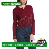 Factory Sleeve Stitch 自营English Detail Puff Cardigan red