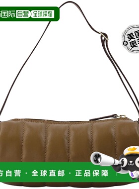 自营manu atelier棕色皮革加垫圆筒包 - 棕色 【美国奥莱】直发