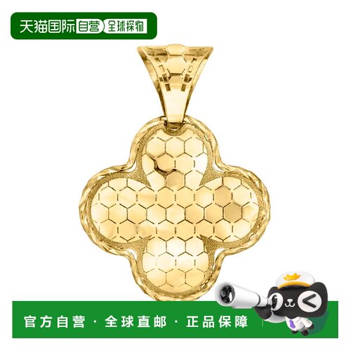 自营Ross-Simons Italian 18kt Yellow Gold Honeycomb Clover Pe
