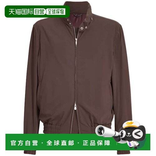 自营brunello cucinelliBrown Stand Collar Matte Finish Jacket