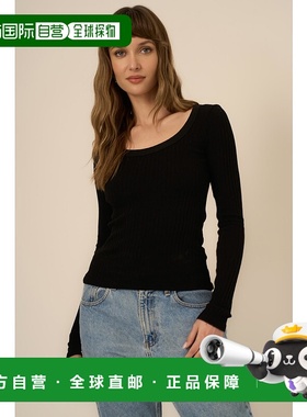 自营project social t什么是Scoop水洗罗纹长袖-黑色 美国奥莱直