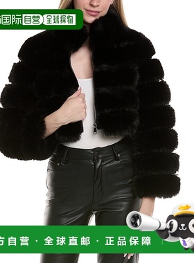 自营Adrienne Landau Short Coat - black 美国奥莱直发外套