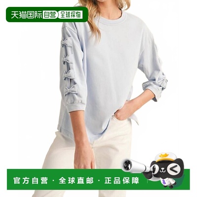 自营jodiflLiz Bow Detail Top In Powder Blue - powder blue 美