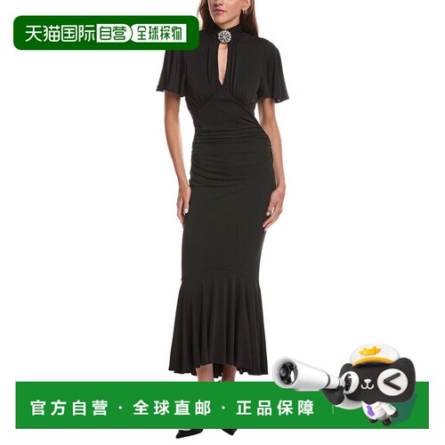 自营cinq à sept五到七个Rosita Midi连衣裙-黑色 美国奥莱直发